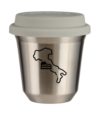 Tasse 80 ml ARGENT "Italie", avec couvercle blanc Tasse 80 ml ARGENT "Italie", avec couvercle blanc