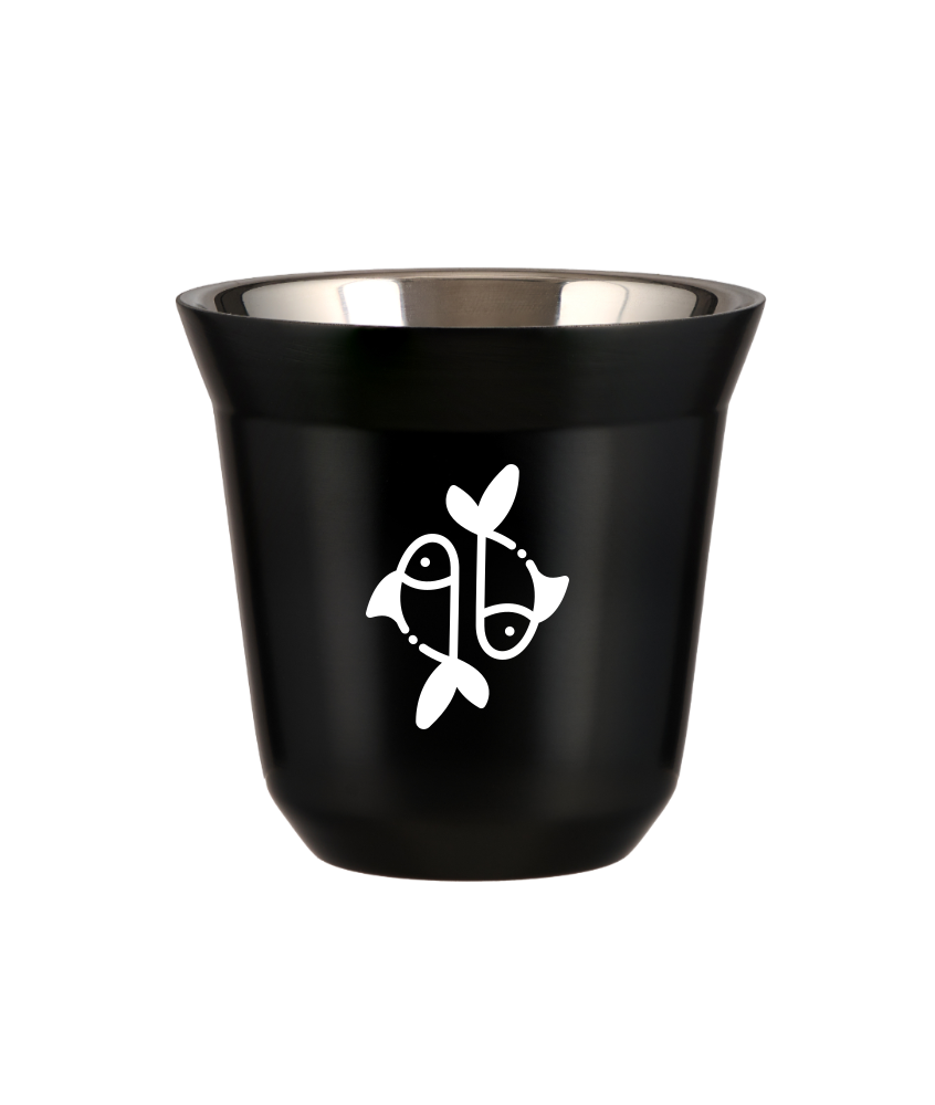 Tasse 80 ml NOIR "Taureau (blanc)"