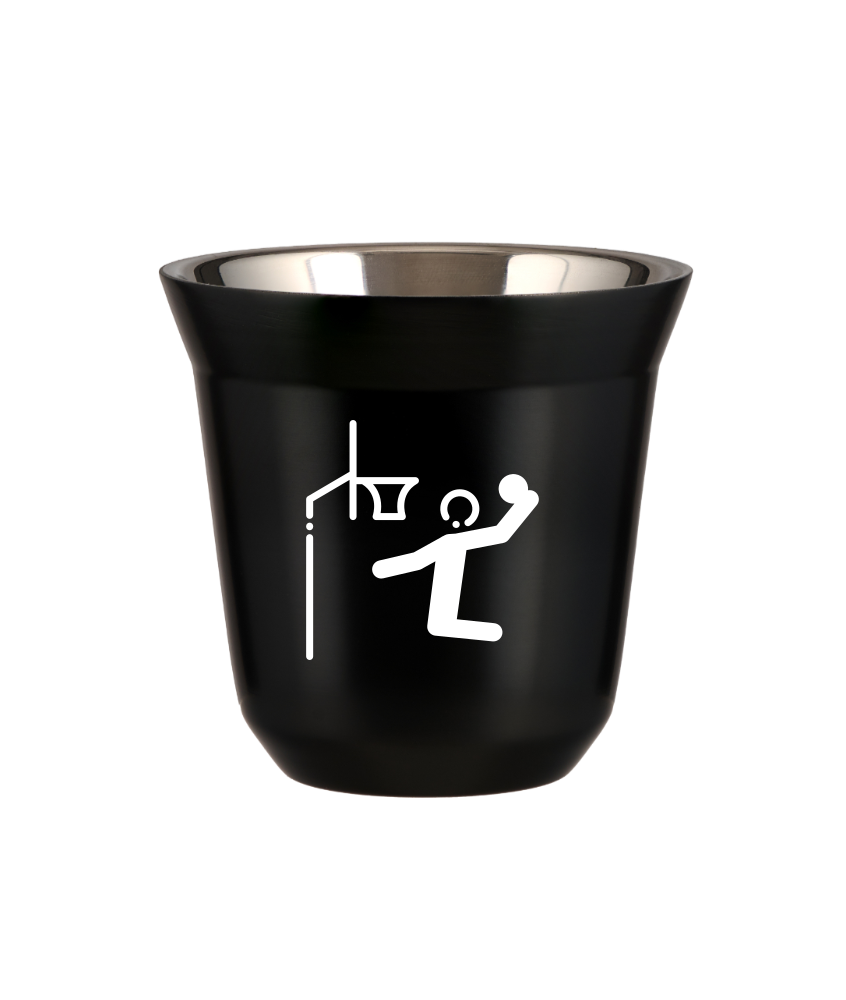 Tasse 80 ml NOIR "Basket-ball (blanc)" Tasse 80 ml NOIR "Basket-ball (blanc)"