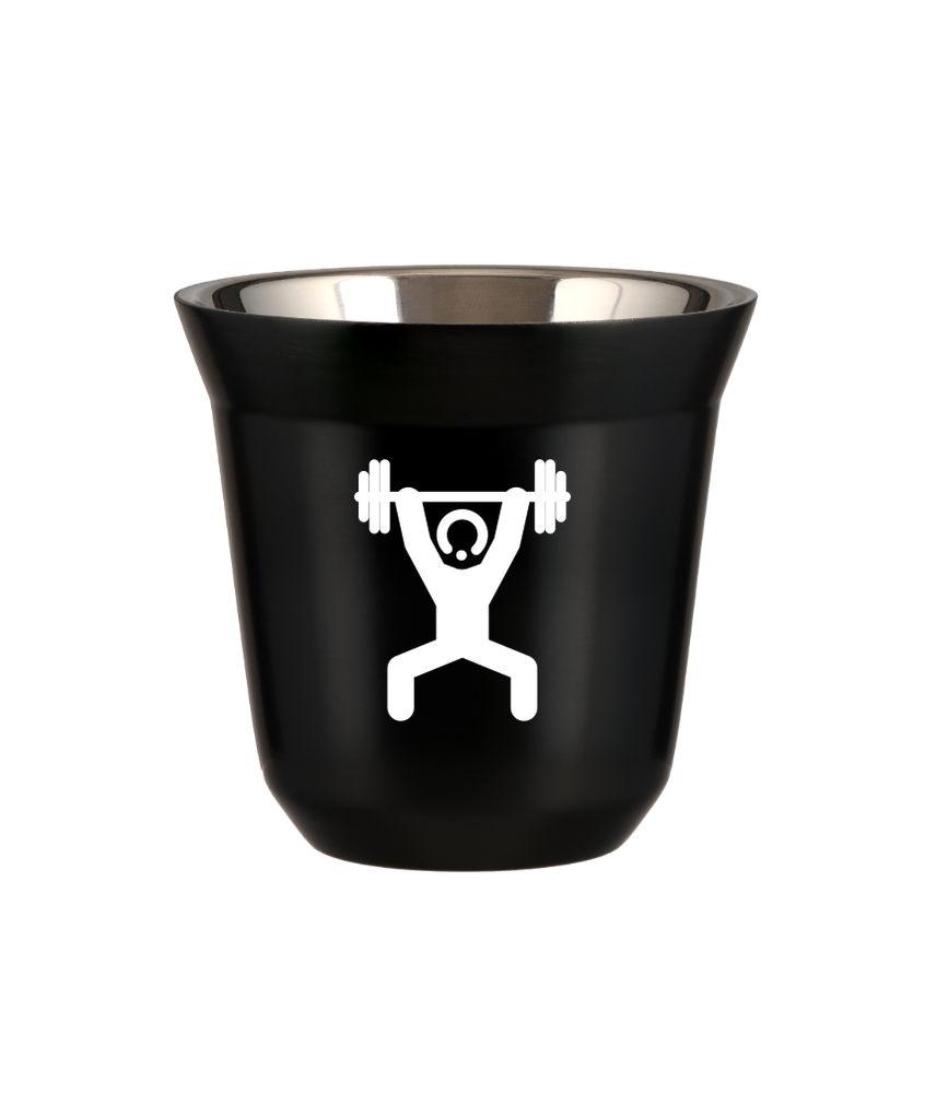 Tasse 80 ml NOIR "Homme fort 1 (blanc)" Tasse 80 ml NOIR "Homme fort 1 (blanc)"