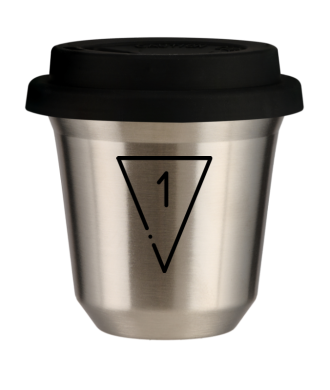 Tasse 80 ml ARGENT "1 (noir)", avec couvercle noir Tasse 80 ml ARGENT "1 (noir)", avec couvercle noir