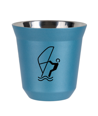 Tasse 80 ml BLEU CLAIR MÉTALLIQUE "Sports nautiques (noir)" Tasse 80 ml BLEU CLAIR MÉTALLIQUE "Sports nautiques (noir)"
