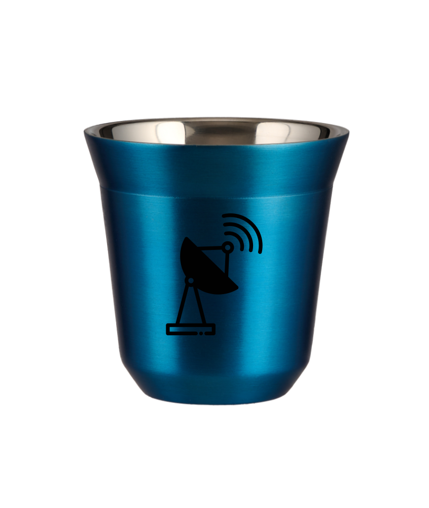 Tasse 80 ml BLEU MÉTALLIQUE "Antenne (noir)" Tasse 80 ml BLEU MÉTALLIQUE "Antenne (noir)"