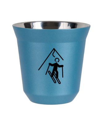 Tasse 80 ml BLEU CLAIR MÉTALLIQUE "Ski" Tasse 80 ml BLEU CLAIR MÉTALLIQUE "Ski"