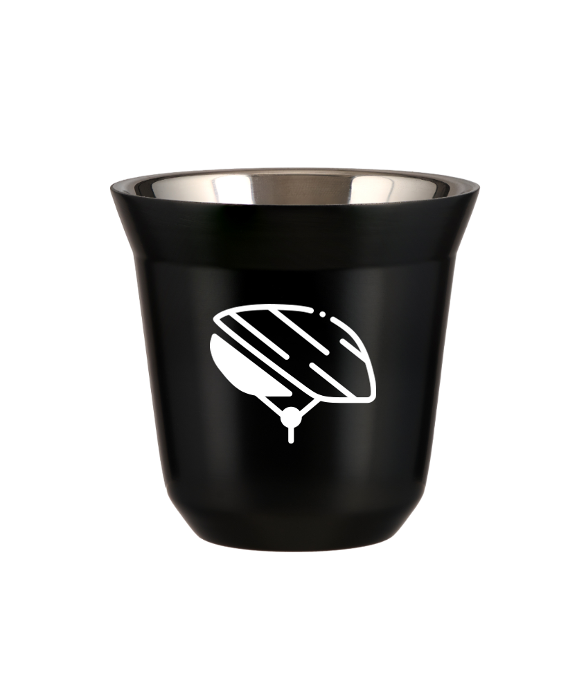 Tasse 80 ml NOIR "Casque (blanc)"