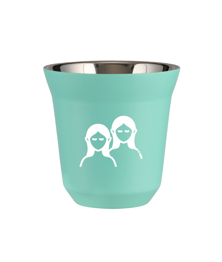Tasse 80 ml TURQUOISE "Gémeaux (blanc)" Tasse 80 ml TURQUOISE "Gémeaux (blanc)"