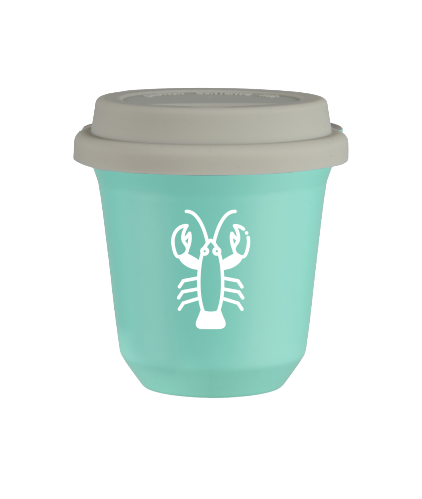 Tasse 80 ml TURQUOISE "Cancer (blanc)", avec couvercle blanc Tasse 80 ml TURQUOISE "Cancer (blanc)", avec couvercle blanc