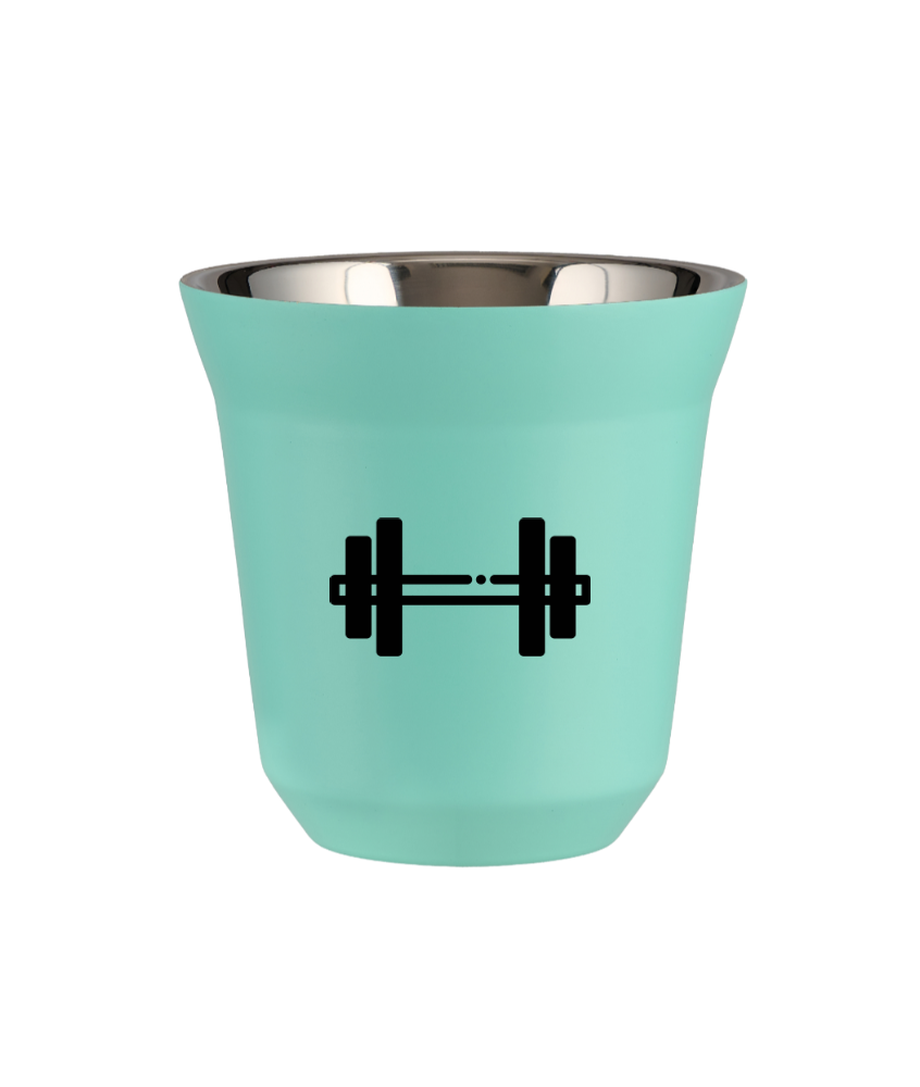 Tasse 80 ml TURQUOISE "Haltère (noir)" Tasse 80 ml TURQUOISE "Haltère (noir)"