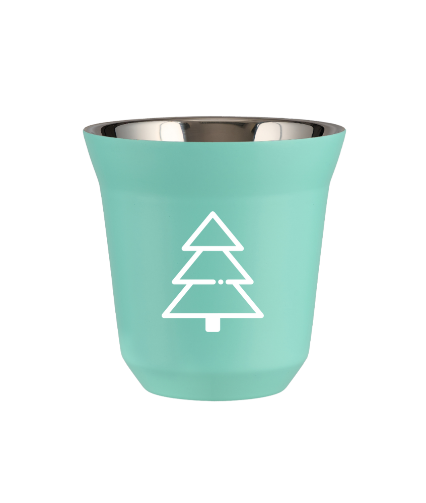 Tasse 80 ml TURQUOISE "Sapin de Noël (blanc)" Tasse 80 ml TURQUOISE "Sapin de Noël (blanc)"