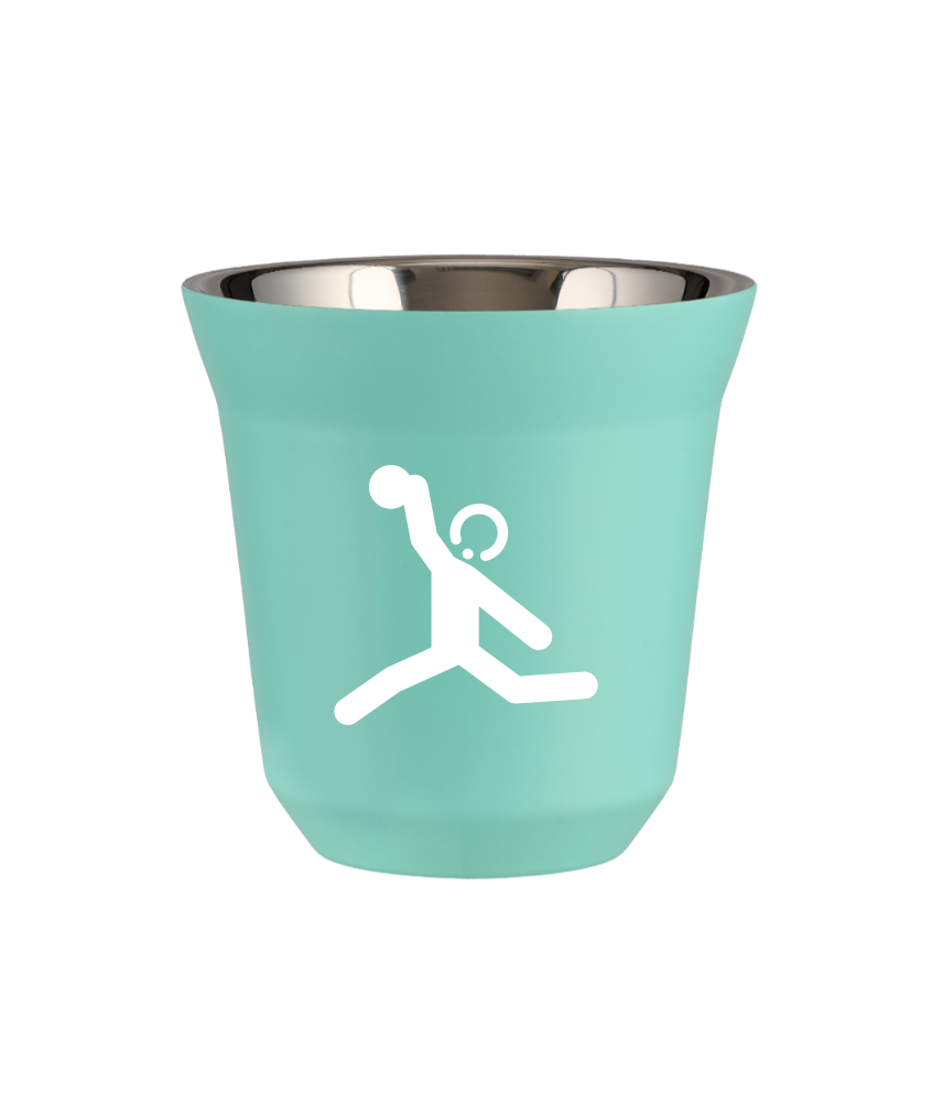 Tasse 80 ml TURQUOISE "Lancer du disque (blanc)" Tasse 80 ml TURQUOISE "Lancer du disque (blanc)"