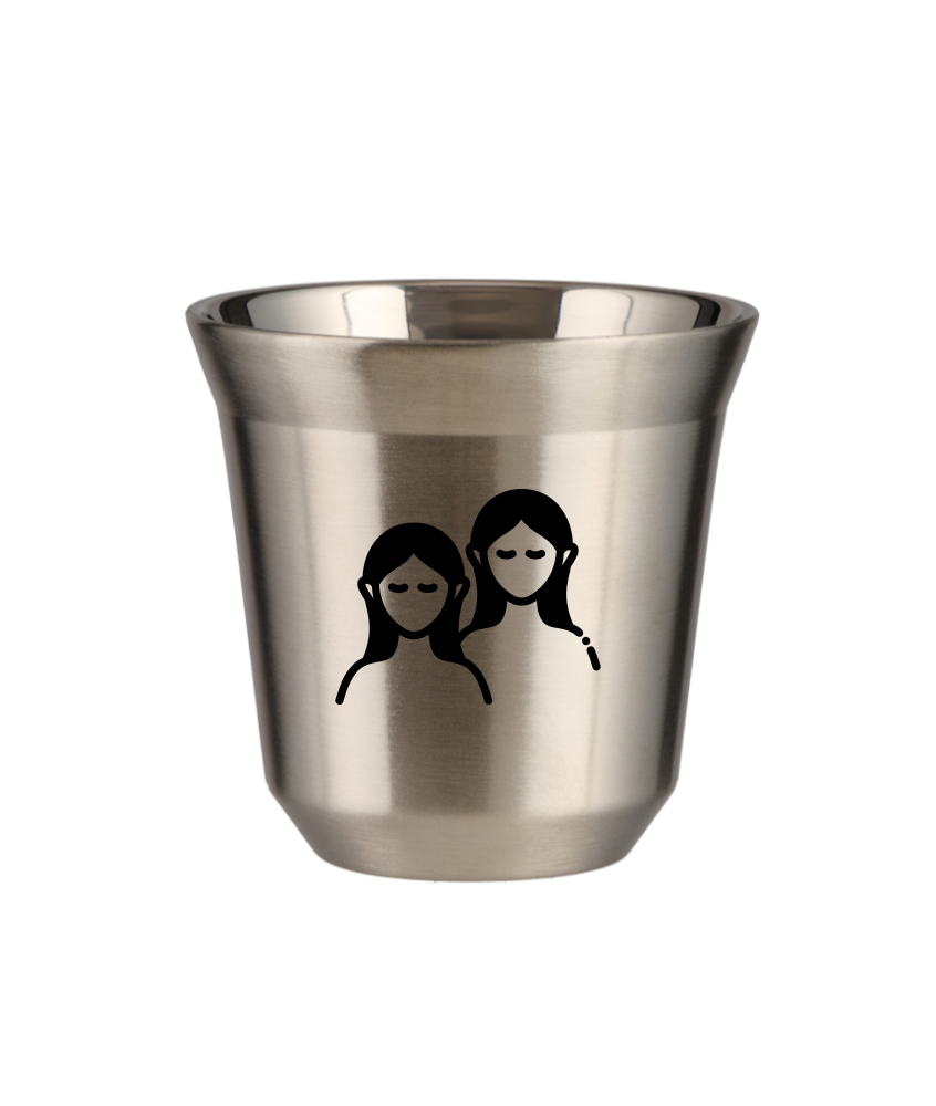Tasse 80 ml ARGENT "Gémeaux (noir)"