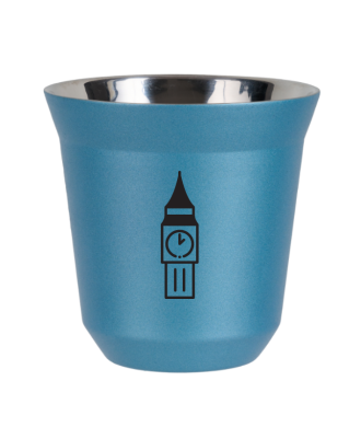 Tasse 80 ml BLEU CLAIR MÉTALLIQUE "BIG BEN" Tasse 80 ml BLEU CLAIR MÉTALLIQUE "BIG BEN"