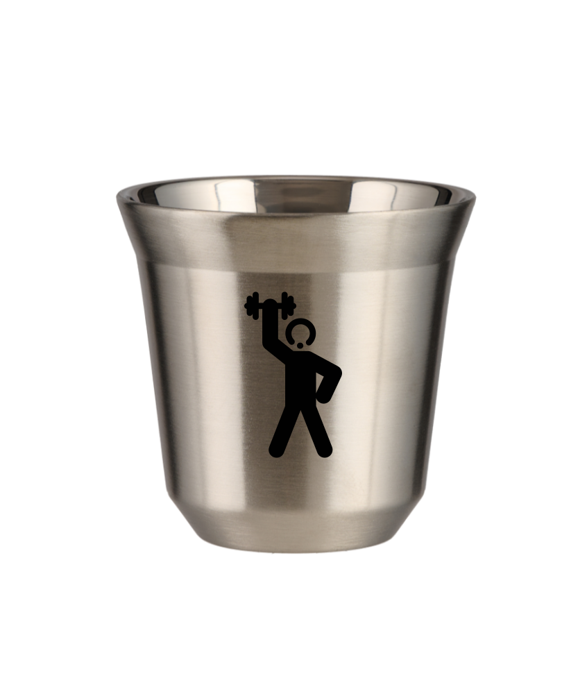 Tasse 80 ml ARGENT "Homme fort 2 (noir)" Tasse 80 ml ARGENT "Homme fort 2 (noir)"
