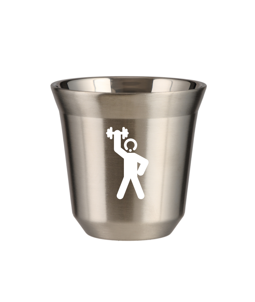 Tasse 80 ml ARGENT "Homme fort 2 (blanc)" Tasse 80 ml ARGENT "Homme fort 2 (blanc)"