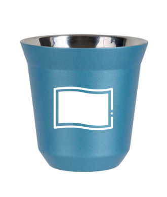 Tasse 80 ml BLEU CLAIR MÉTALLIQUE "Drapeau polonais (blanc)" Tasse 80 ml BLEU CLAIR MÉTALLIQUE "Drapeau polonais (blanc)"