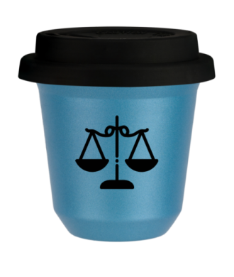 Tasse 80 ml BLEU CLAIR MÉTALLIQUE "Balance", avec couvercle noir Tasse 80 ml BLEU CLAIR MÉTALLIQUE "Balance", avec couvercle noir