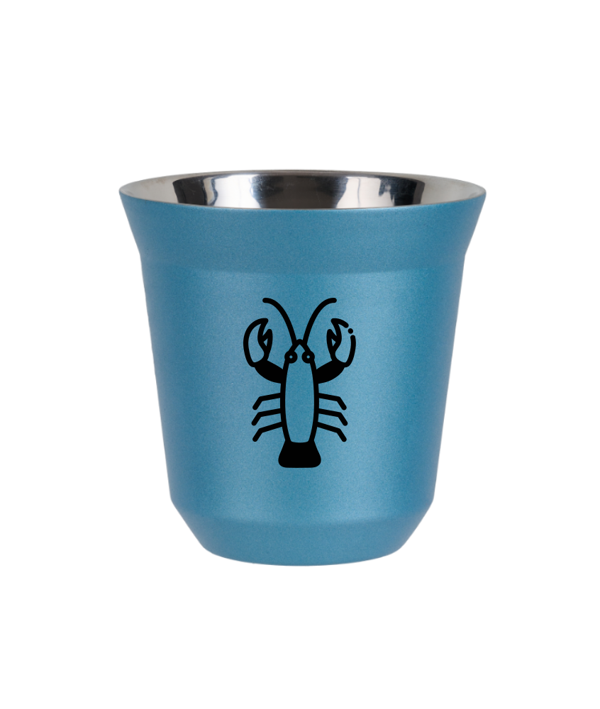 Tasse 80 ml BLEU CLAIR MÉTALLIQUE "Cancer" Tasse 80 ml BLEU CLAIR MÉTALLIQUE "Cancer"
