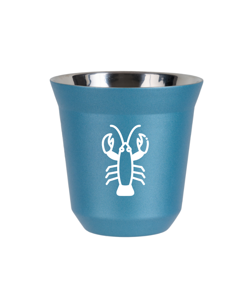 Tasse 80 ml BLEU CLAIR MÉTALLIQUE "Cancer (blanc)" Tasse 80 ml BLEU CLAIR MÉTALLIQUE "Cancer (blanc)"