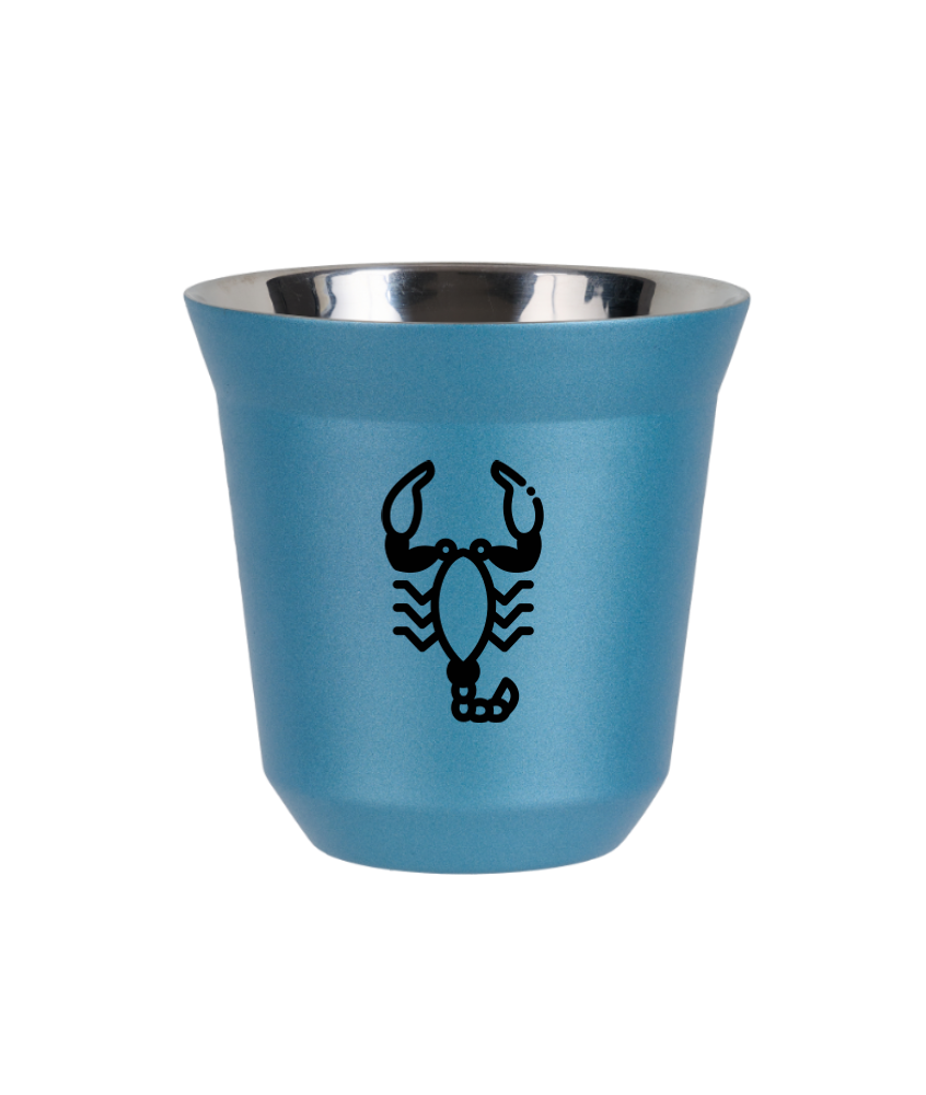 Tasse 80 ml BLEU CLAIR MÉTALLIQUE "Scorpion"