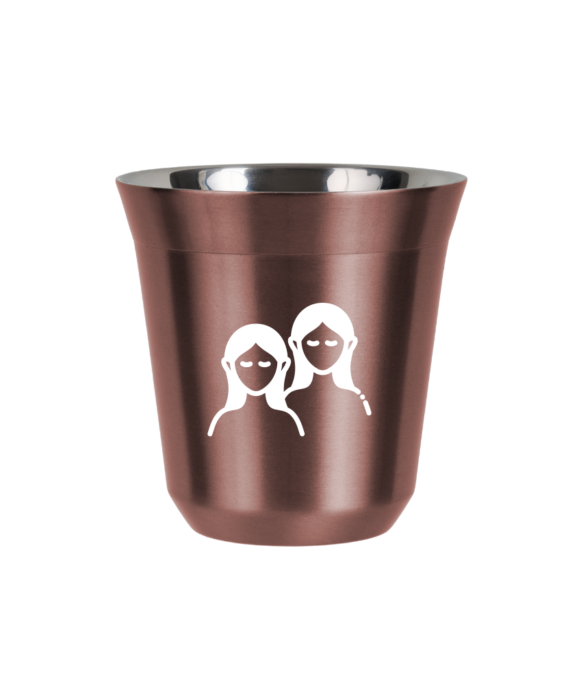 Tasse 80 ml OR ROSE "Gémeaux (blanc)" Tasse 80 ml OR ROSE "Gémeaux (blanc)"