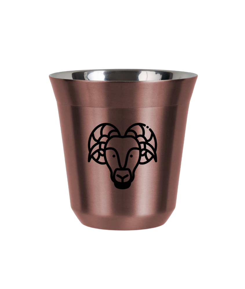 Tasse 80 ml OR ROSE "Bélier (noir)"