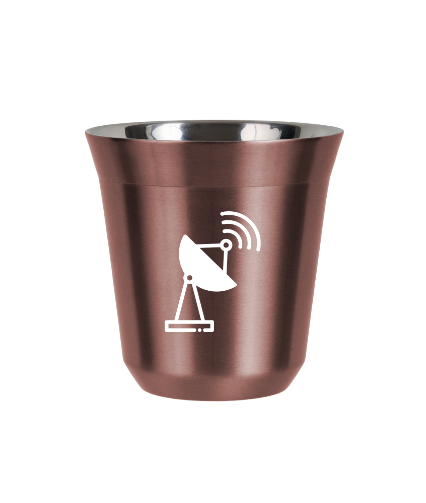 Tasse 80 ml OR ROSE "Antenne (blanc)"