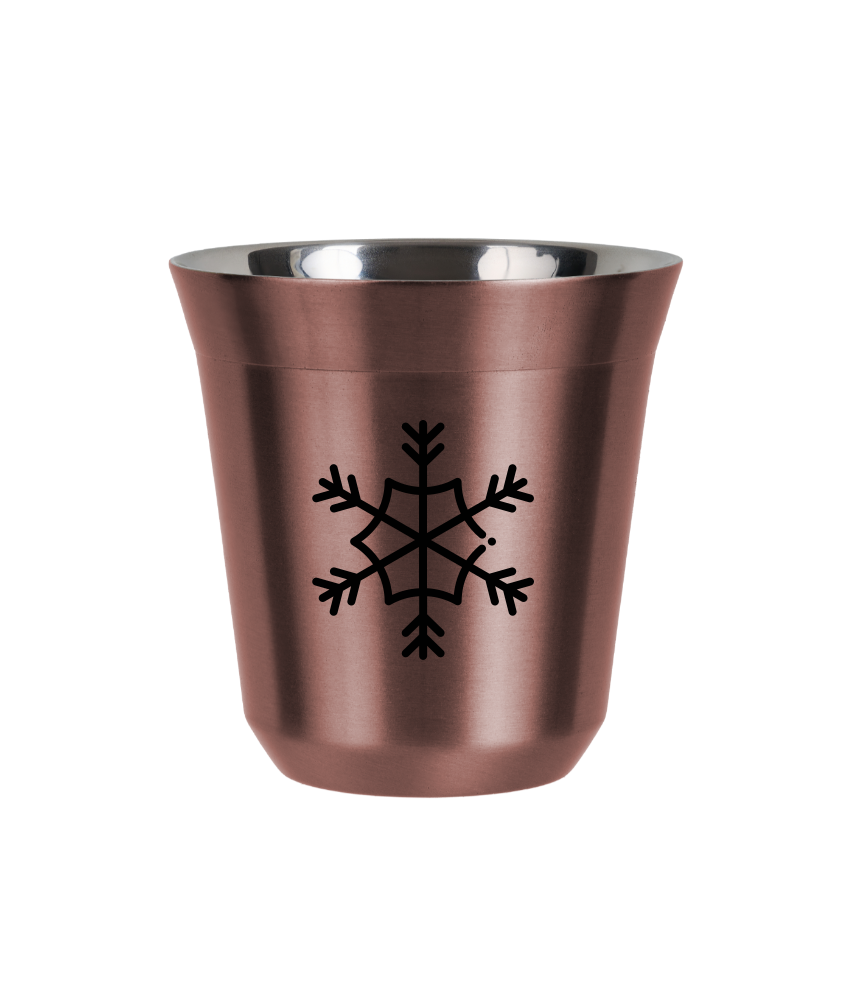 Tasse 80 ml OR ROSE "Flocon de neige (noir)" Tasse 80 ml OR ROSE "Flocon de neige (noir)"