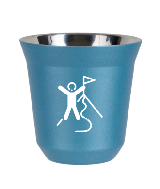 Tasse 80 ml BLEU CLAIR MÉTALLIQUE "Escalade 1 (blanc)" Tasse 80 ml BLEU CLAIR MÉTALLIQUE "Escalade 1 (blanc)"