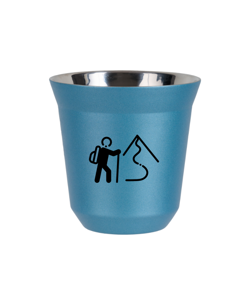Tasse 80 ml BLEU CLAIR MÉTALLIQUE "Escalade 2"