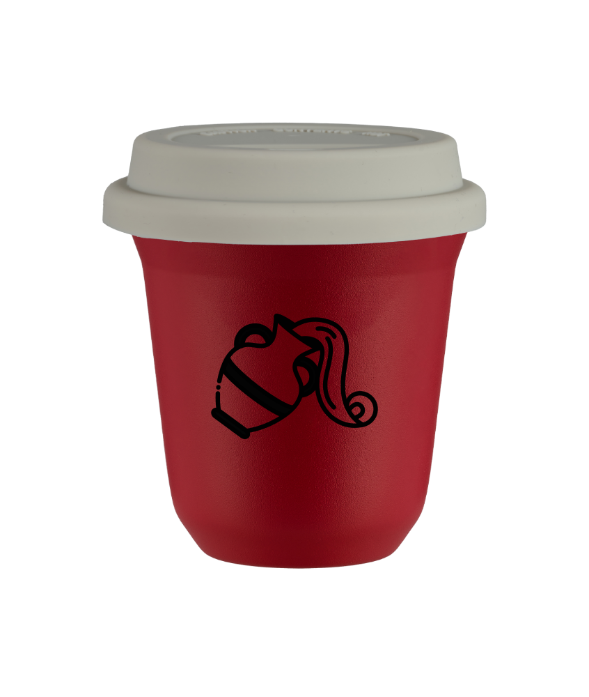 Tasse 80 ml ROUGE "Verseau (noir)", avec couvercle blanc Tasse 80 ml ROUGE "Verseau (noir)", avec couvercle blanc