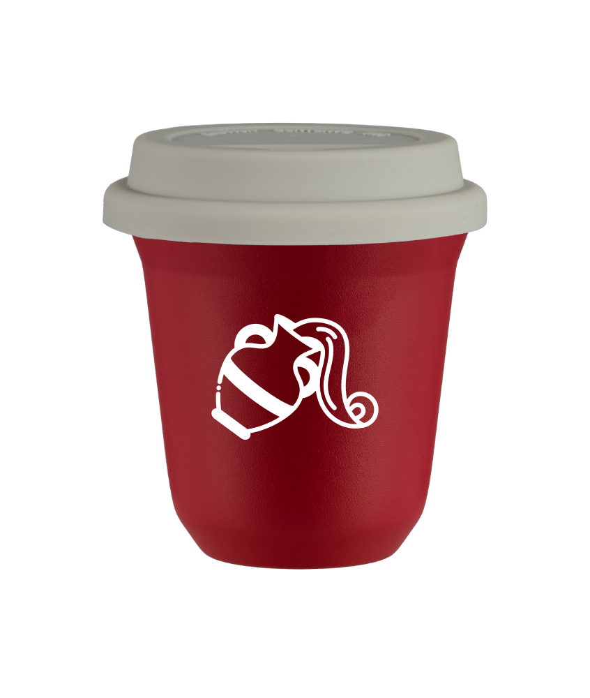 Tasse 80 ml ROUGE "Verseau (blanc)", avec couvercle blanc Tasse 80 ml ROUGE "Verseau (blanc)", avec couvercle blanc