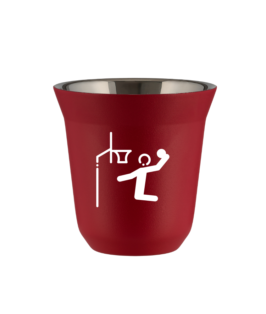 Tasse 80 ml ROUGE "Basket-ball (blanc)" Tasse 80 ml ROUGE "Basket-ball (blanc)"