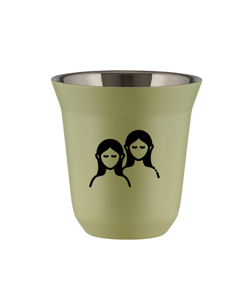 Tasse 80 ml PISTACHE "Gémeaux"