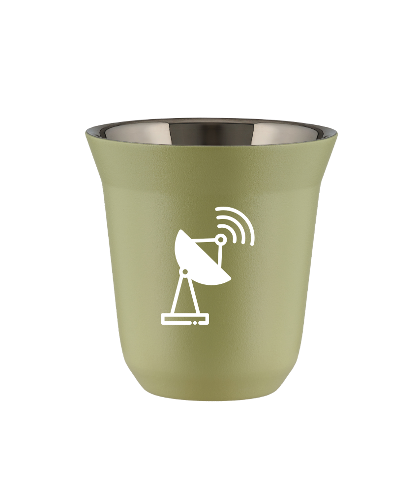 Tasse 80 ml PISTACHE "Antenne (blanc)" Tasse 80 ml PISTACHE "Antenne (blanc)"