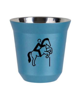 Tasse 80 ml BLEU CLAIR MÉTALLIQUE "Équitation 1" Tasse 80 ml BLEU CLAIR MÉTALLIQUE "Équitation 1"