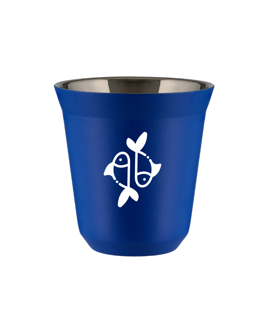 Tasse 80 ml BLEU "Poissons (blanc)" Tasse 80 ml BLEU "Poissons (blanc)"