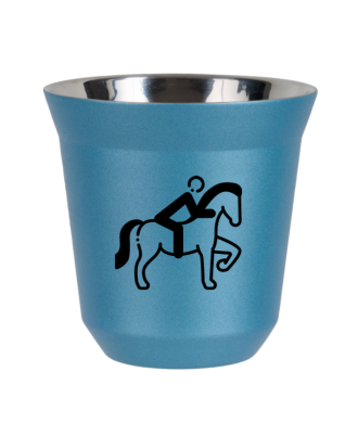 Tasse 80 ml BLEU CLAIR MÉTALLIQUE "Équitation 2" Tasse 80 ml BLEU CLAIR MÉTALLIQUE "Équitation 2"