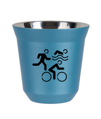 Tasse 80 ml BLEU CLAIR MÉTALLIQUE "Sports (noir)" Tasse 80 ml BLEU CLAIR MÉTALLIQUE "Sports (noir)"