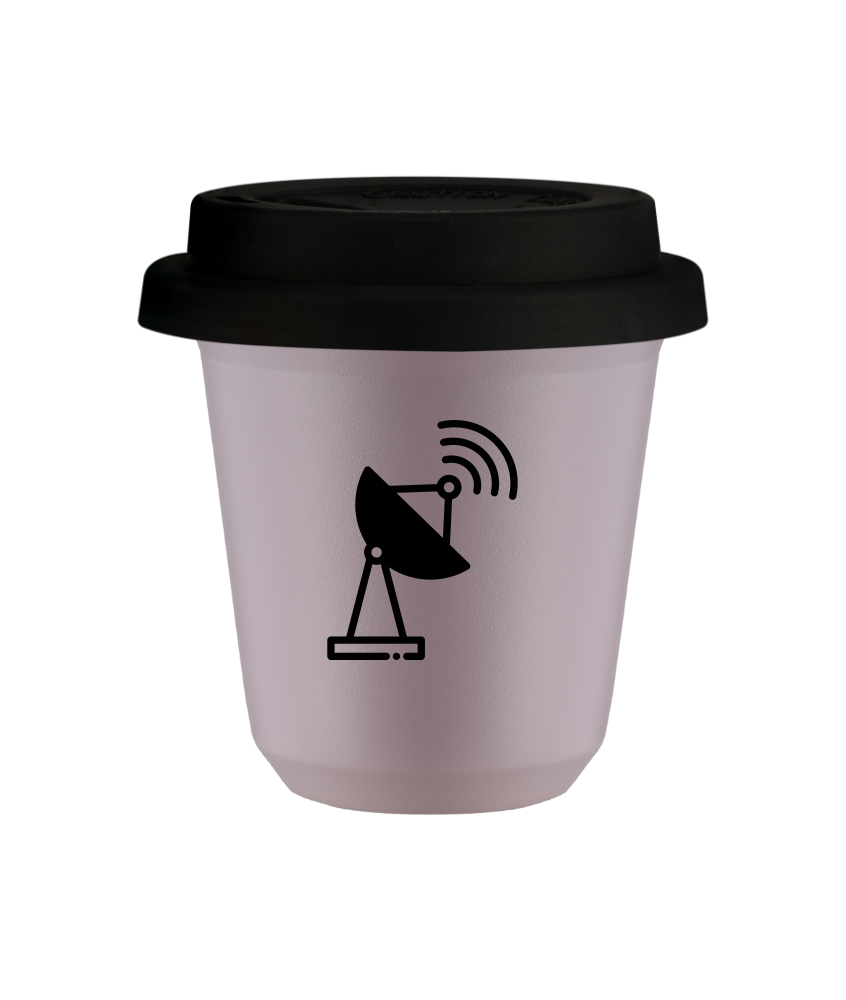 Tasse 80 ml LAVANDE "Antenne", avec couvercle noir