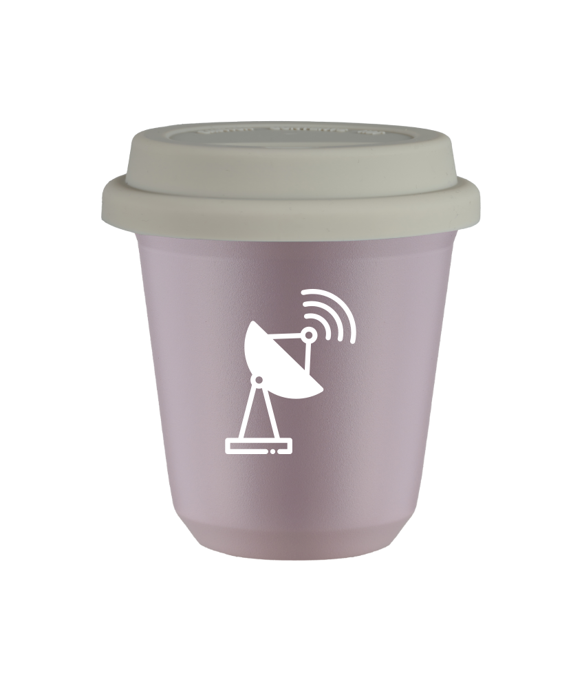 Tasse 80 ml LAVANDE "Antenne (blanc)", avec couvercle blanc Tasse 80 ml LAVANDE "Antenne (blanc)", avec couvercle blanc