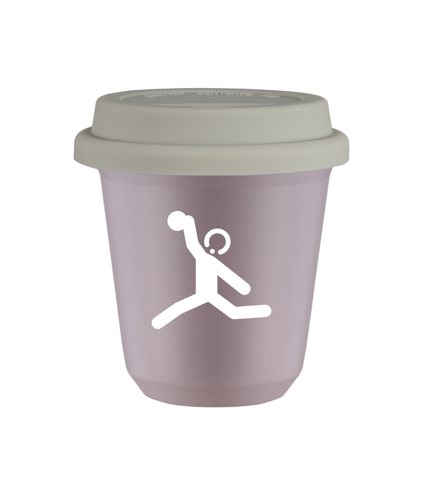 Tasse 80 ml LAVANDE "Lancer du disque (blanc)", avec couvercle blanc Tasse 80 ml LAVANDE "Lancer du disque (blanc)", avec couvercle blanc