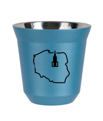 Tasse 80 ml BLEU CLAIR MÉTALLIQUE "Pologne" Tasse 80 ml BLEU CLAIR MÉTALLIQUE "Pologne"