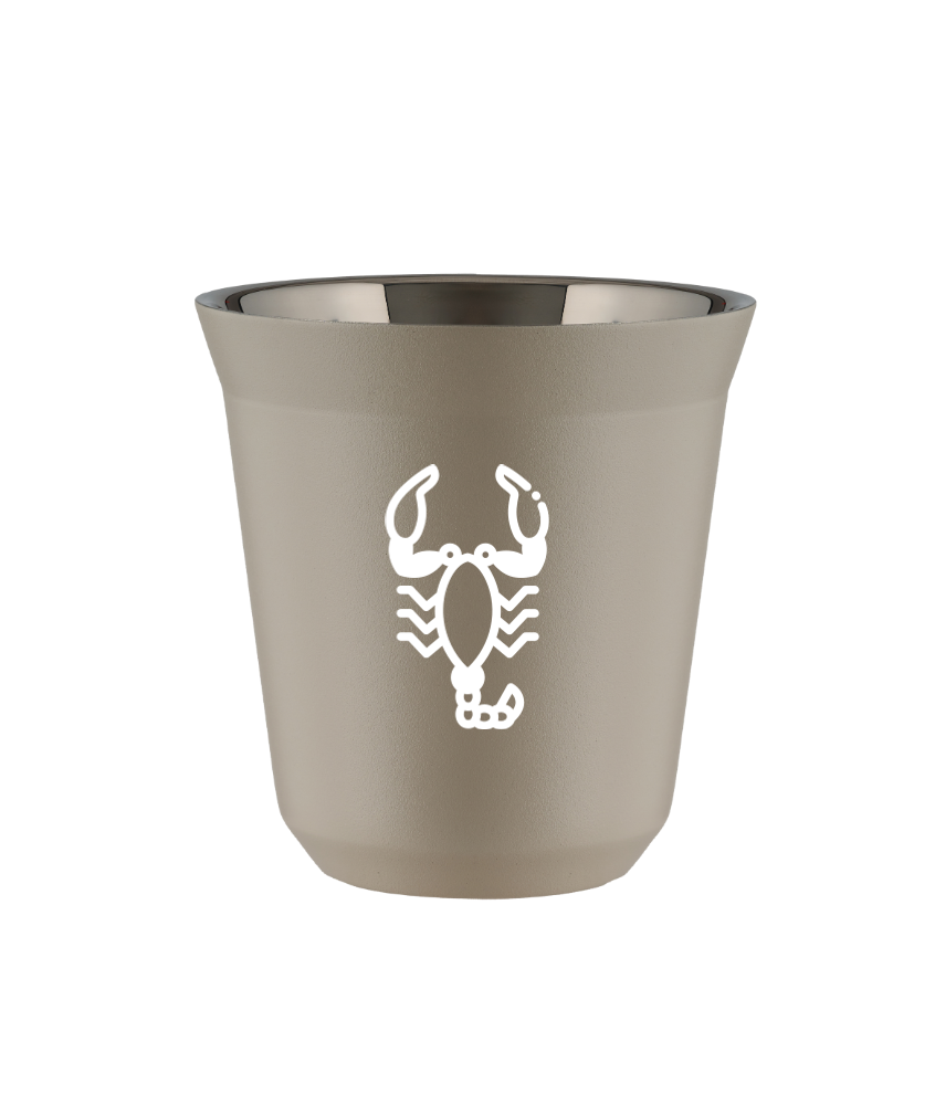 Tasse 80 ml BEIGE "Scorpion (blanc)"