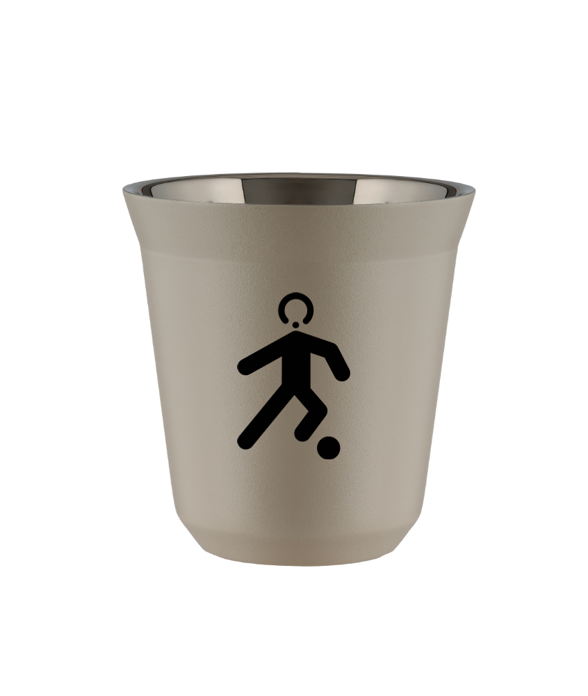 Tasse 80 ml BEIGE "Football (noir)"