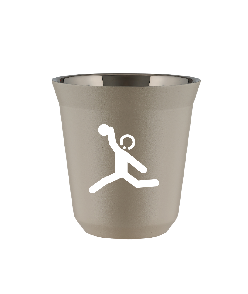 Tasse 80 ml BEIGE "Lancer du disque (blanc)" Tasse 80 ml BEIGE "Lancer du disque (blanc)"