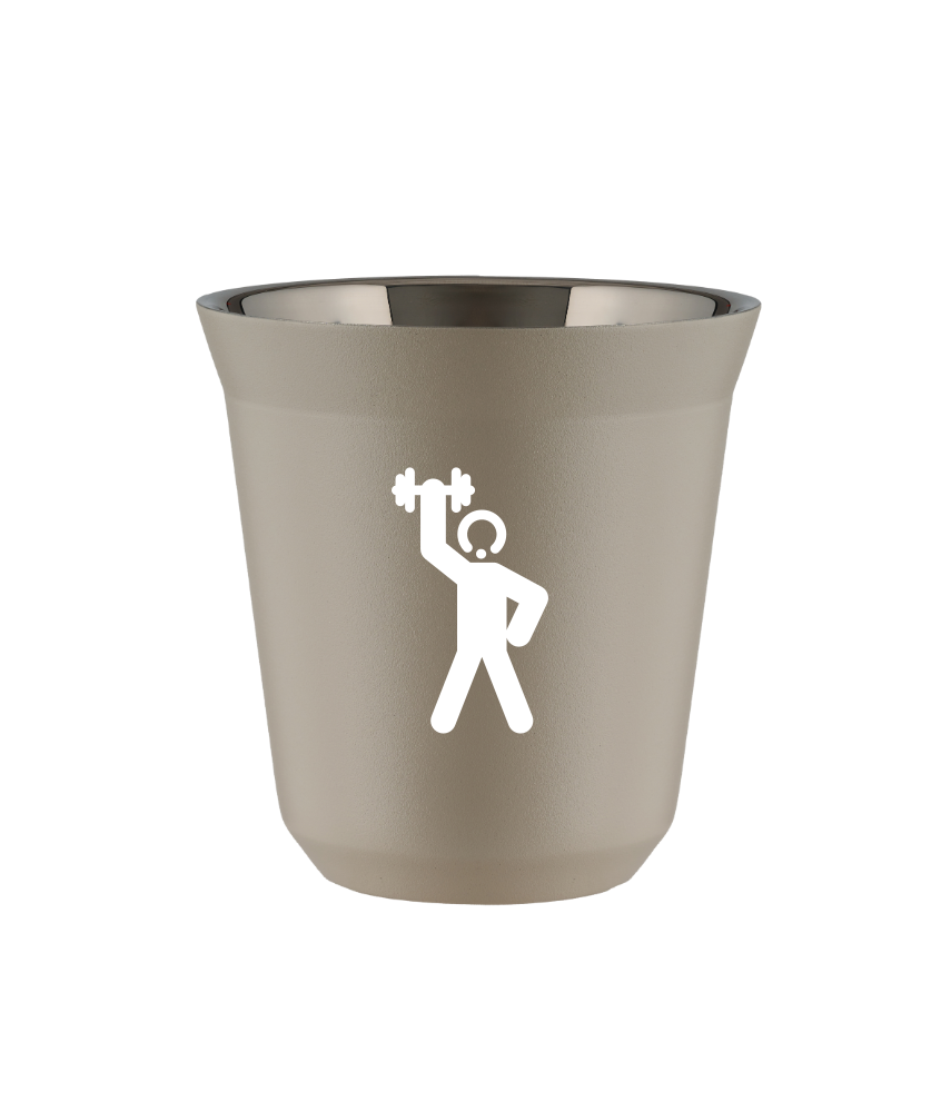 Tasse 80 ml BEIGE "Homme fort 2 (blanc)"