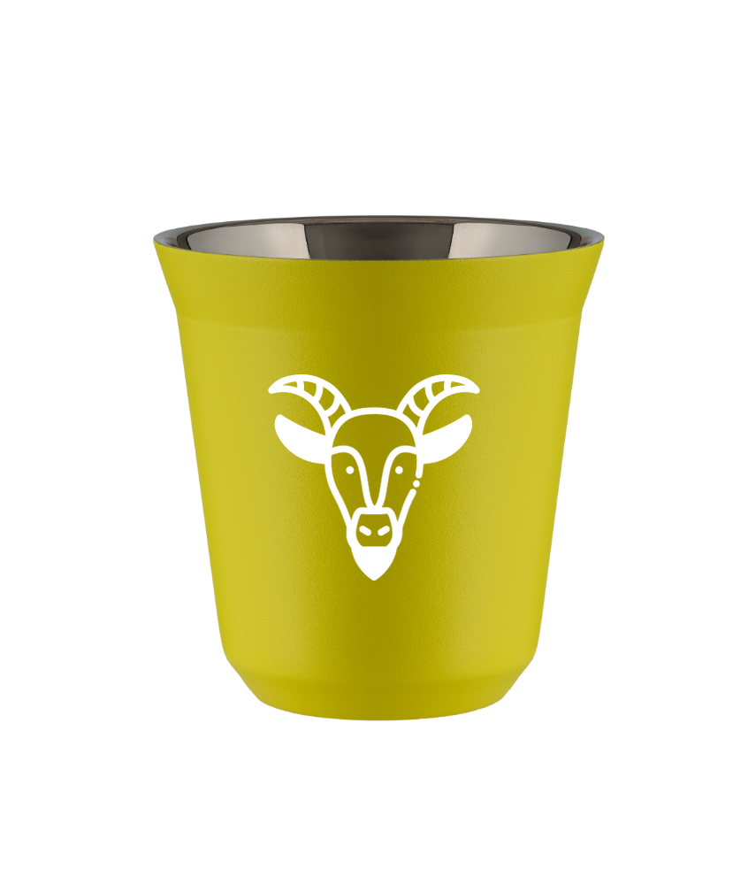 Tasse 80 ml JAUNE "Capricorne (blanc)" Tasse 80 ml JAUNE "Capricorne (blanc)"
