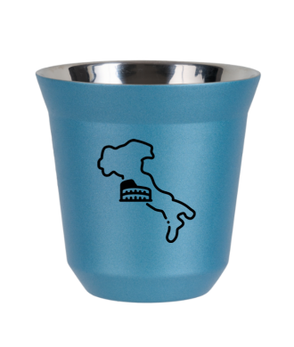 Tasse 80 ml BLEU CLAIR MÉTALLIQUE "Italie (noir)" Tasse 80 ml BLEU CLAIR MÉTALLIQUE "Italie (noir)"