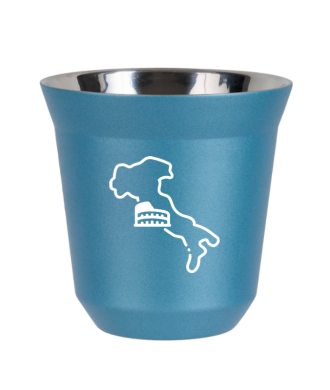 Tasse 80 ml BLEU CLAIR MÉTALLIQUE "Italie (blanc)" Tasse 80 ml BLEU CLAIR MÉTALLIQUE "Italie (blanc)"