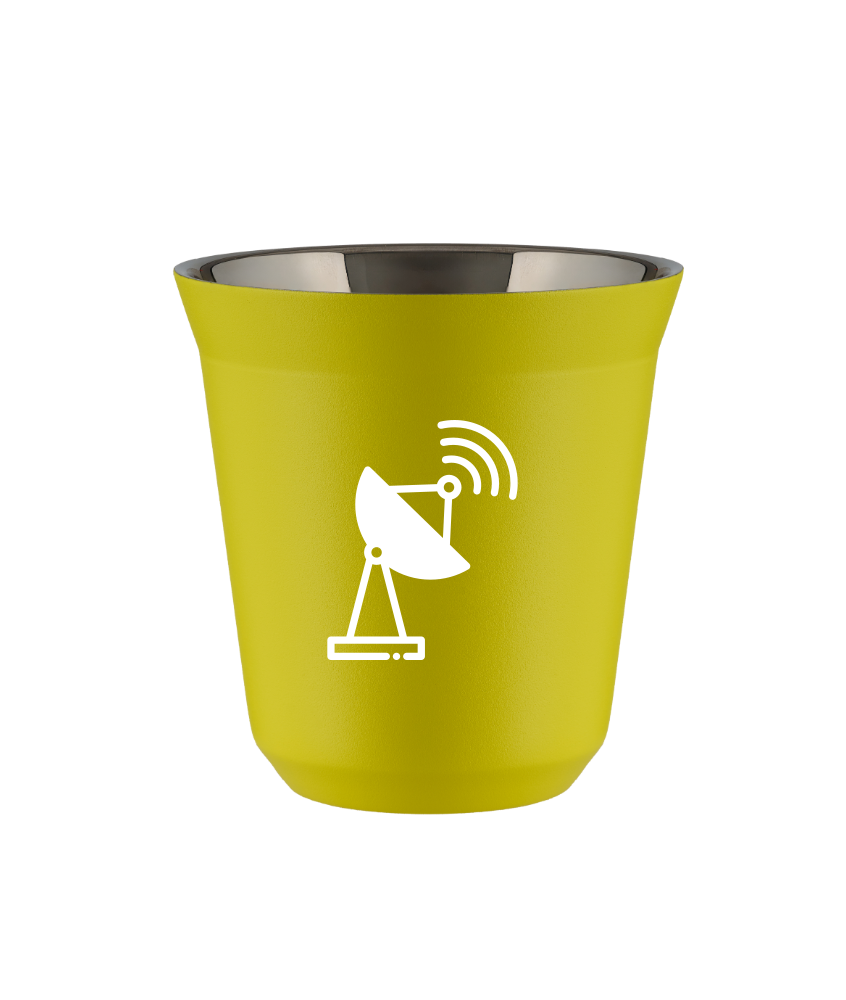Tasse 80 ml JAUNE "Antenne (blanc)"